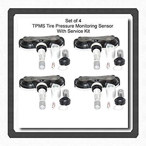 TOYOTA 4 Kits 42607-0C070 TPMS Tire Pressure Monitoring System Sensor with Service Kit Fits Sequoia 2008 to 2013, Sienna 2006 to 2014 Tundra 2006 to 2014