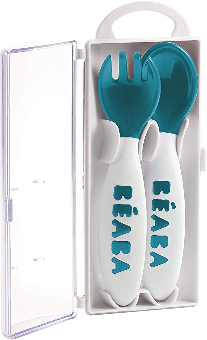 Beaba Set of 2nd Age Training Fork and Spoon Blue