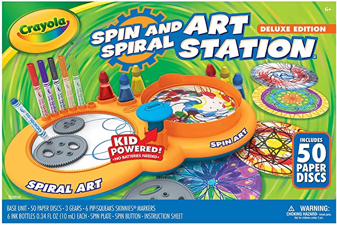 Crayola Spin & Spiral Art Station Deluxe, DIY Crafts, Toys for Boys & Girls, Gift, Ages 5, 6, 7, 8