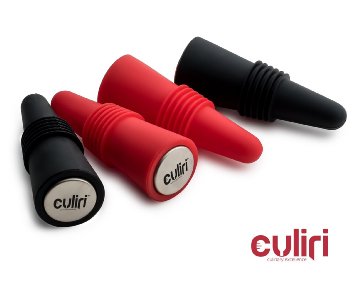 Culiri(TM) Wine Stopper - Set of 4 Silicone Wine Bottle Stopper and All Beverage Bottle Stopper. Keep Bottles Fresh and Crisp. Great Gift. (Black & Red)