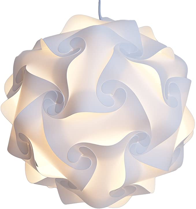 Puzzle Lamp Shade DIY Pendant Fixture Home Decor White XL（40CM）