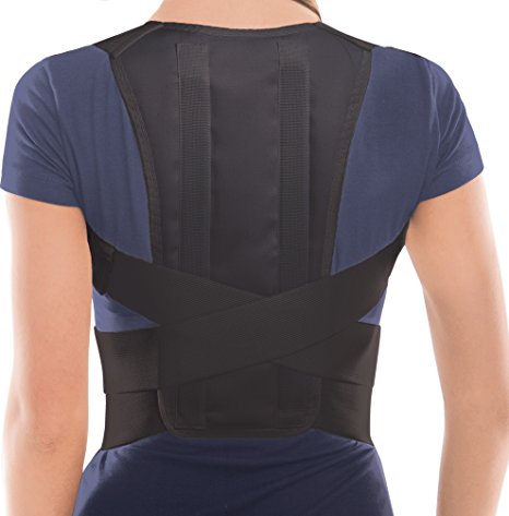 Comfort Posture Corrector Brace – Back/Shoulder Support - Large, Waist/Belly 91 - 100 cm Black