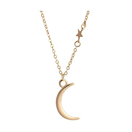 Frodete Minimalist Dainty Tiny Star Moon Choker Necklace Sun Crescent Pendant Long Necklaces For Women