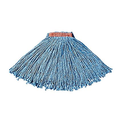 Rubbermaid Commercial FGF51600BL00 Commercial Premium Cut-End 16-Ounce Blend Mop, Orange Headband, Blue