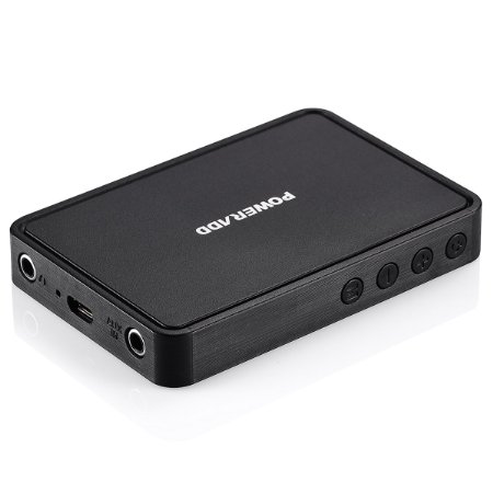 Poweradd Bluetooth 4.0 Headphone Amplifier Audio Receiver with Apt-X Technology, Built-in Battery (60 Hours Playtime), 3 Enhanced Modes and 3.5mm Stereo Output for Earphones / Home / Car Audio System