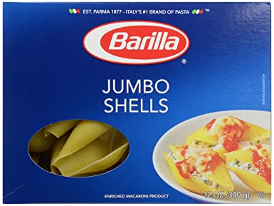 Barilla Pasta, Jumbo Shells, 12 oz