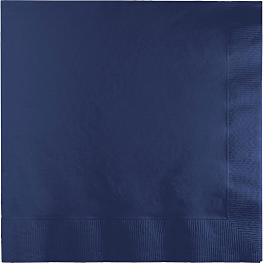 Creative Converting Touch of Color 6.5" x 6.5" Navy Lunch Napkin