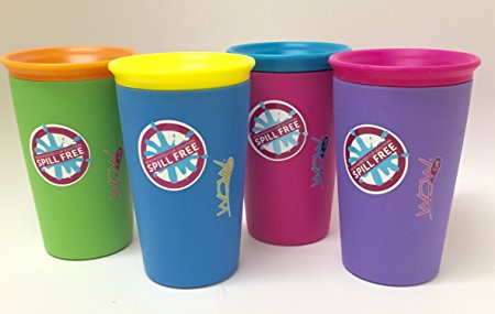 As Seen on TV Wow Cup, Spill-Proof Cup (4 pack, 4 Colors)