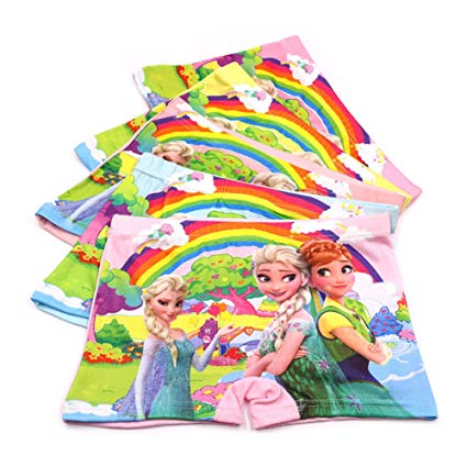 2-8 Years Old Girls Cotton Princess Character Boyshorts Safety Panties 5 Pack