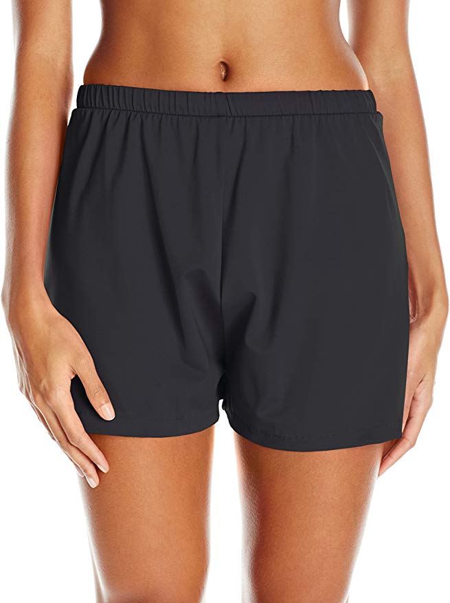Maxine Of Hollywood Women's 2'' Loose Fit Mid Rise Swim Shorts