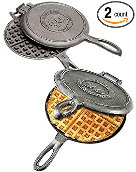 Rome Cast Iron Old Fashioned Waffle Irons, Pack of 2