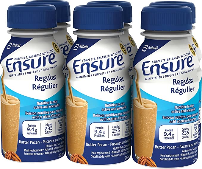 Ensure Regular, Meal Replacement, Complete Balanced Nutrition, Butter Pecan, 6 x 235 mL