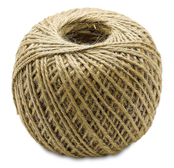 Brown - 400 Feet Jute Twine - Heavy Duty All Natural, Biodegradable,- For Industrial, Packaging, Arts & Crafts, Hobby, Gifts, Decoration, Bundling, Gardening, And Home Use - By Kazco