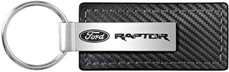 Au-Tomotive Gold, INC. Ford Raptor Black Carbon Fiber Texture Leather Key Chain