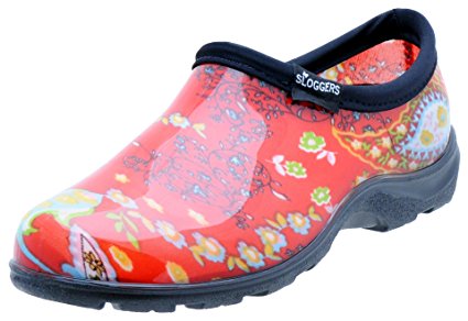 Sloggers 5104RD07 Womens Garden Shoe, Paisley Red, Size 7