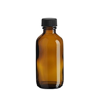 Premium Vials B26-12AM Boston Round Glass Bottle with Cap, 2 oz Capacity, Amber (Pack of 12)
