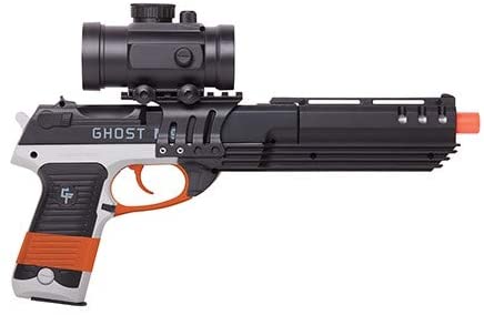 GameFace GFM39PG-CA Ghost Mayhem Spring-Powered, Single Shot Pistol With Red Dot Scope,Grey/Orange