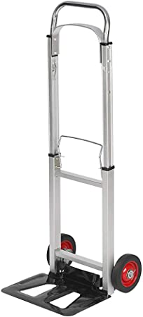 KARMAS PRODUCT Aluminum Foldable Hand Truck with Telescoping Handle and Rubber Wheels Heavy Duty Compact Luggage Cart Portable Trolley for Travel, Shopping or Industrial …