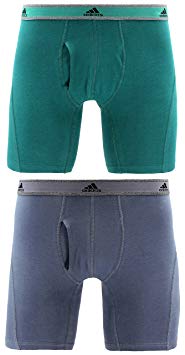 adidas Men's Relaxed Performance Stretch Cotton Boxer Brief Underwear (2 Pack)