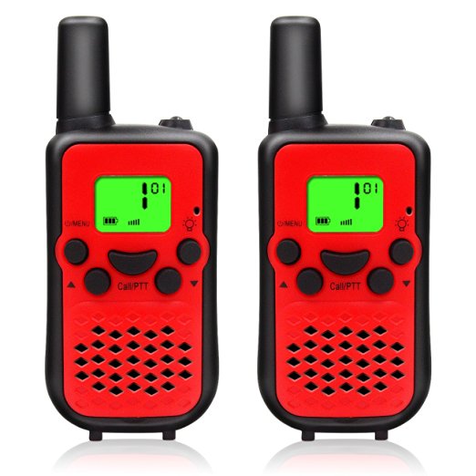Walkie Talkies, Wireless Interphone 22 Channel FRS/GMRS 2 Way Radio 2 miles (up to 3 Miles) UHF Handheld Walkie Talkies for Kids,Business Outdoor Use (1 pair)(Red)