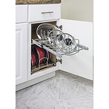 Hardware Resources Pots and Pan Lid Organizer for 15" Base Cabinet MPLO15-R