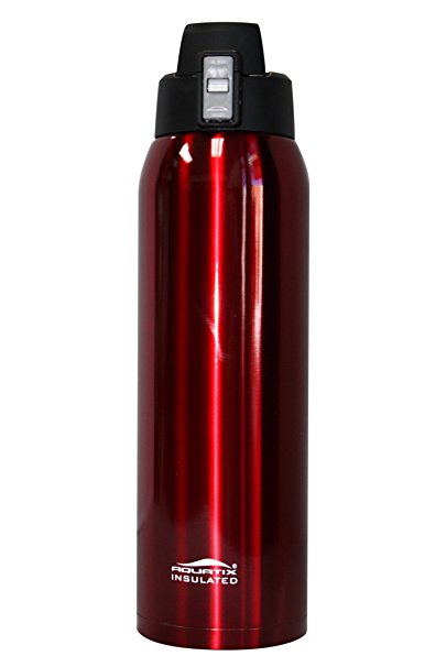 Aquatix Crimson Red Insulated FlipTop Ultimate Sport Bottle 21 ounce Pure Stainless Steel