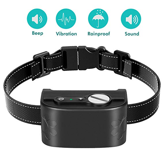 Elenest Bark Collar, 2018 Adjustable Vibration, Shock and Sensitivity Level 1-7, Rechargeable Waterproof, Smart Barking Detection for Small and Large Dog, No Bark Collar