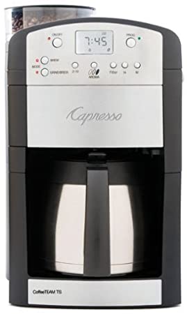 Capresso 465 CoffeeTeam TS 10-Cup Digital Coffeemaker with Conical Burr Grinder and Thermal Carafe (Renewed)