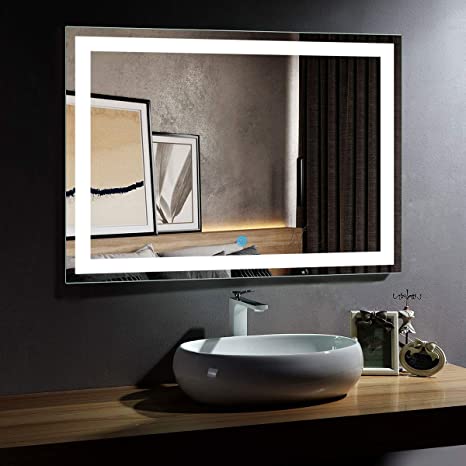 48 x 36 in Horizontal LED Bathroom Silvered Mirror with Touch Button (CK010-D)