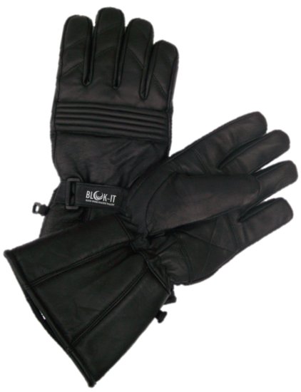 Full Leather Motorcycle Gloves by Blok-IT. Gloves are Waterproof, Thermal, 3M Thinsulate Material. For Bikers, Motorcycles & Motorbikes.