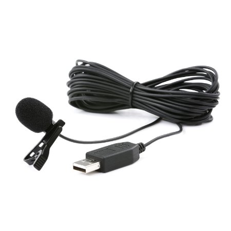 Movo M1 USB Lavalier Lapel Clip-on Omnidirectional Condenser Computer Microphone for PC and Mac 20 Cord
