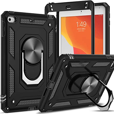 LeYi Case for iPad Mini 5 Case, iPad Mini 4 Case with [2 Pack] HD Screen Protector, [Military Grade] Full-Body Tablet Protective Cover with Metal Kickstand for iPad Mini 5th/4th Gen 7.9 inch, Black