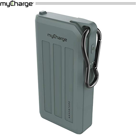 myCharge AdventureH20 Portable Charger 15000mAh Waterproof Power Bank Rugged External Battery Pack for Cell Phones and Camping Accessories (Apple iPhone, iPad, Samsung Galaxy, Bluetooth Speaker)