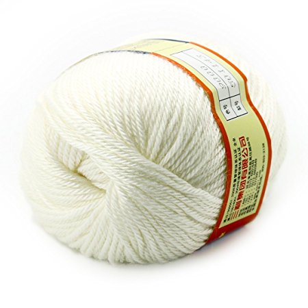 Fulldream Worsted 50g Sweater Soft Wool Cashmere Knitting Knitted Warm Baby Handcraft Yarn White