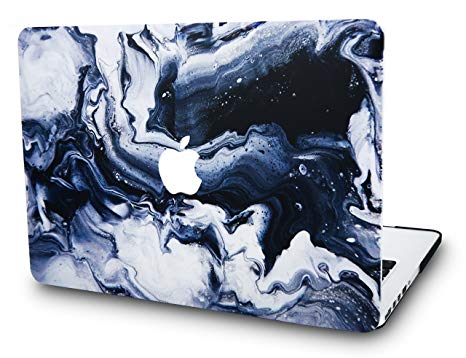 KEC Laptop Case for New MacBook Air 13" Retina  (2019/2018, Touch ID) Plastic Case Hard Shell Cover A1932 (Black Grey Marble)