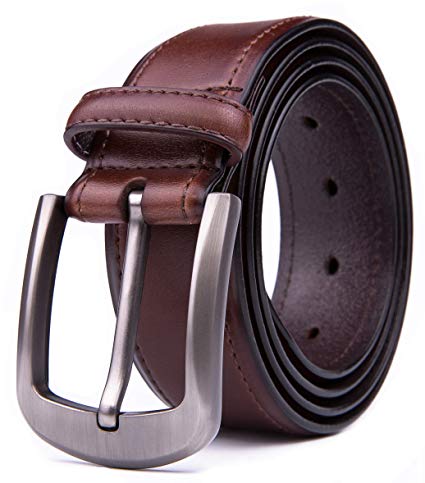 Mens Genuine Leather Belts, 100% Pure Cow Leather, Handmade, 40MM & 35MM Width Strap - Design for Dress & Casual