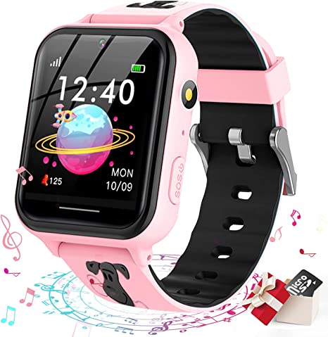 Jsbaby Smart Watch for Kids,Kids Smart Watch with Music Player,Pedometer,Math Games,SOS Call,Camera,Alarm,Recorder,Calculator,Mp3,for Birthday Toys Children Boys Girls (Pink)