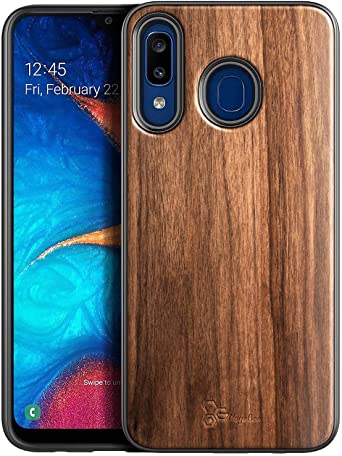 NageBee Case for Samsung Galaxy A20/A30/A50/A50S/A30S, [Real Natural Walnut Wood], Ultra Slim Protective Bumper Shockproof Phone Case (Every Piece is Unique) -Wood