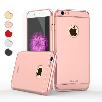 iPhone 6s case, iPhone 6 case,KimHee 3 in 1 Ultra Thin Slim Non Slip Design Hybrid Case Metal Textured Grip Anti Slip Skin& A Matte Touch for apple iphone 6s-Rose Gold(4.7inch)