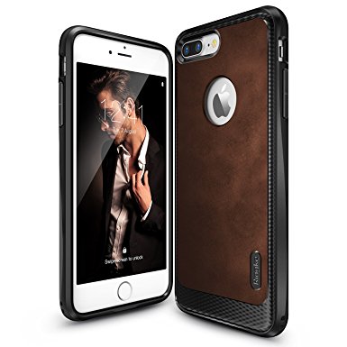 iPhone 7 Plus Case, Ringke [Flex S Series] Coated Textured Leather Style Flexible TPU Advanced Shock Protection Durable Sophisticated Rustic Stylish Case for Apple iPhone 7 Plus 2016 - Brown