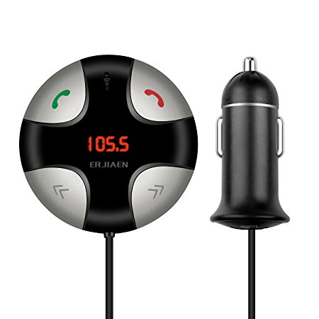 Car fm transmitter Car MP3 Bluetooth Wireless Adapter, Radio Adapter Car Hands-Free Calling & Music Player Caller with Detachable Magnetic Mount and USB Charger