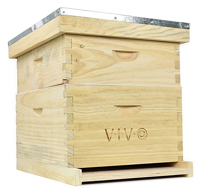 Complete Beekeeping 20 Frame Beehive Box Kit (10 medium 10 Deep) Langstroth Bee Hive from VIVO (BEE-HV01)