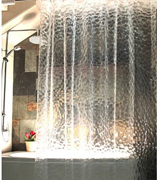 Eforgift Heavy Duty 3D Cube, Waterproof, Mildew-free Shower Curtain for Bath, Clear
