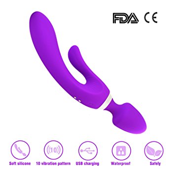 WOWYES Vibrators - G-Spot Massager - Rabbit Vibrator -USB Charging -10 Vibration Frequency - Waterproof Massager (Purple)