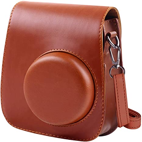 Katia Camera Case Compatible for Fujifilm Instax Mini 11 Instant Film Camera with Adjustable Shoulder Strap - Color (Brown)