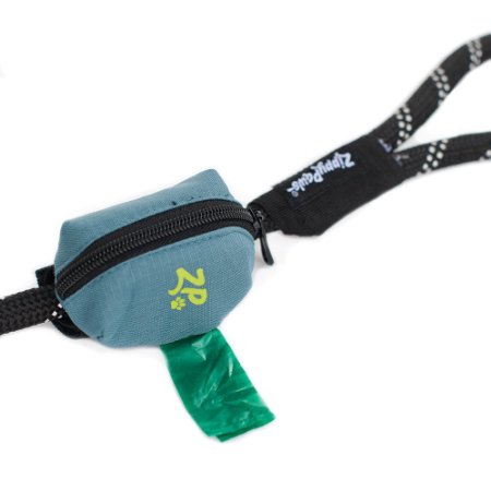 ZippyPaws Dog Poop Bag Holder Leash Attachment Forest Green