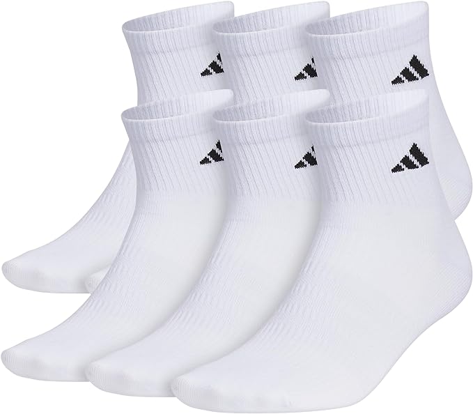 adidas mens Superlite 3.0 Quarter Sock Athletic, Lightweight, Breathable With Targeted Padding and Arch Compression (6-pair)