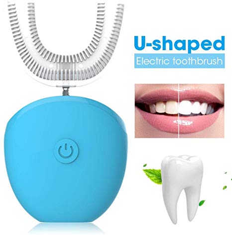 SIQDAK U Shape Whitening Toothbrush - 360° Ultra Sonic Electric Toothbrush for Adults - Wireless Charging & 4 Modes - IPX7 Waterproof & Smart Timer - Modern Electric Toothbrush