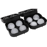Arctic Chill Ice Sphere Tray 2 Pack Black