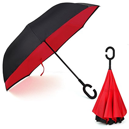 Rainlax Inverted Umbrella Double Layer Windproof UV Protection Sun&Rain Car Reverse folding Umbrellas
